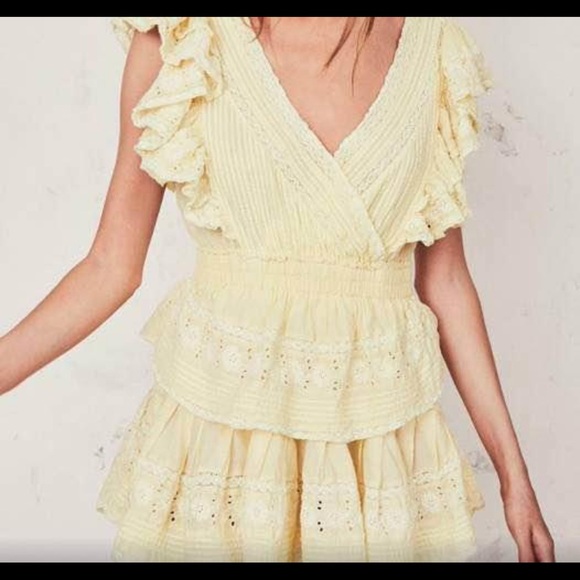 LoveShackFancy Yellow Gwen Dress SIZE M - Picture 3 of 6